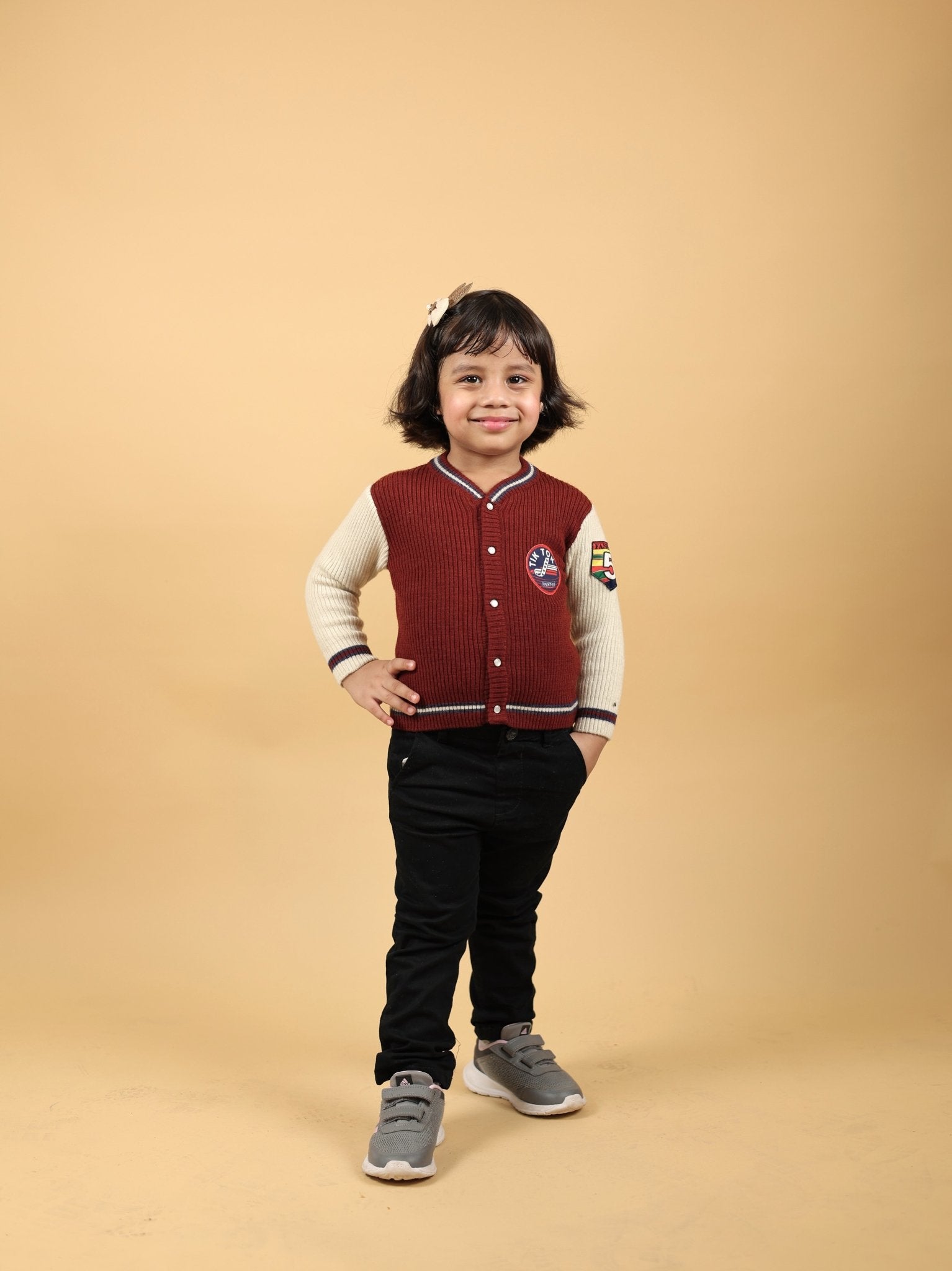 Herb - Dyed Merino Wool Varsity Jacket – Kids Daywear Sets on Brown Living™. SKU: VJRV01002. Img 2.