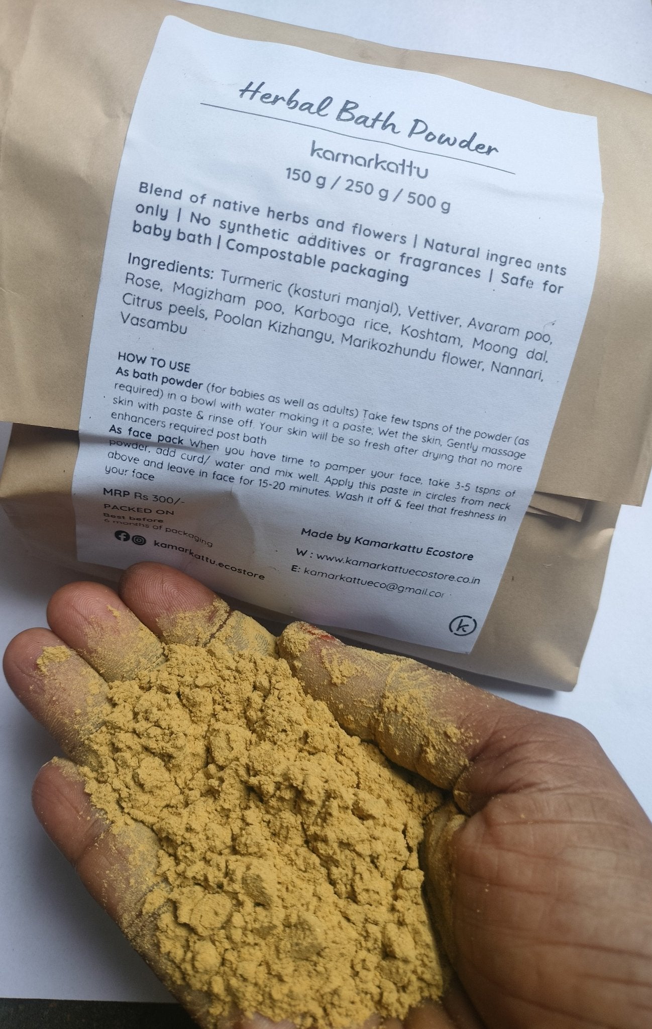 Herbal Bath Powder - 250 g – Body Bathing Powder on Brown Living™. SKU: 148 - 03887 - HBP_KK. Img 2.