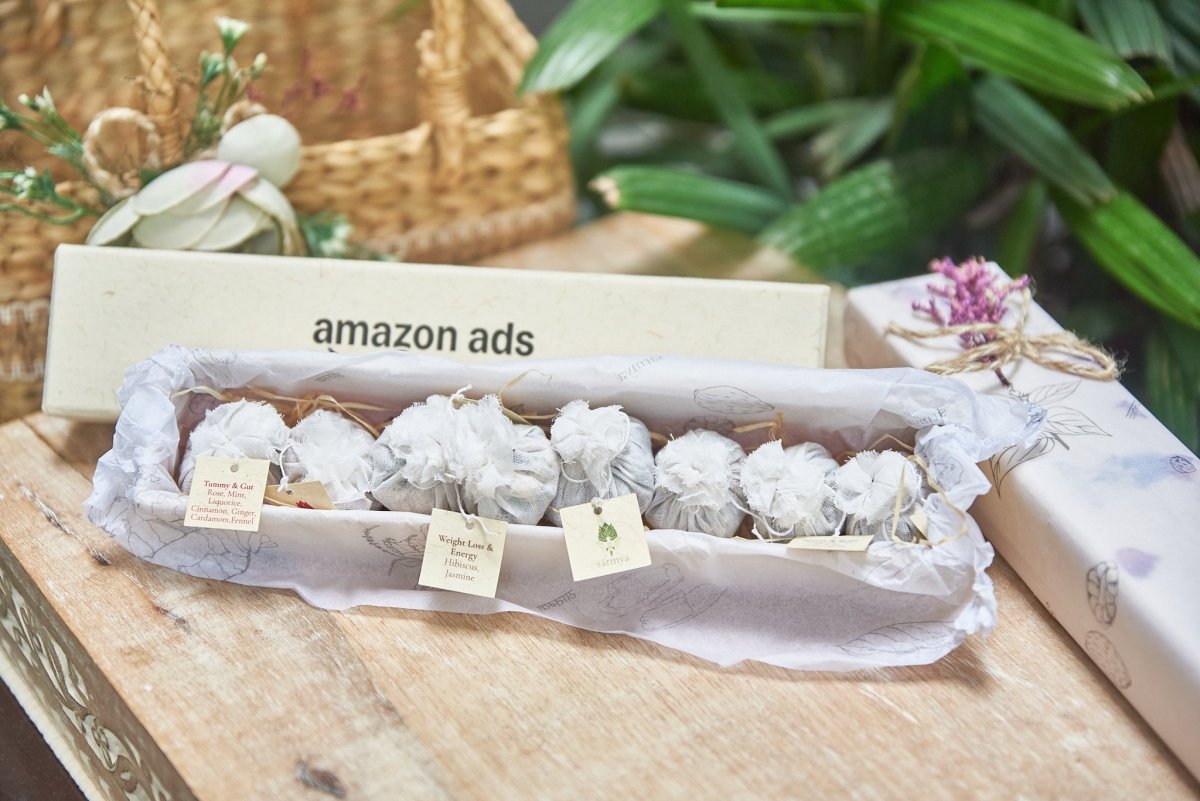 Herbal Tea Gift Box - Finest Selection Of Ayurvedic Teas – Gift Giving by Sātmya available on Brown Living™. . SKU: herba_24gms5487. Img 8.