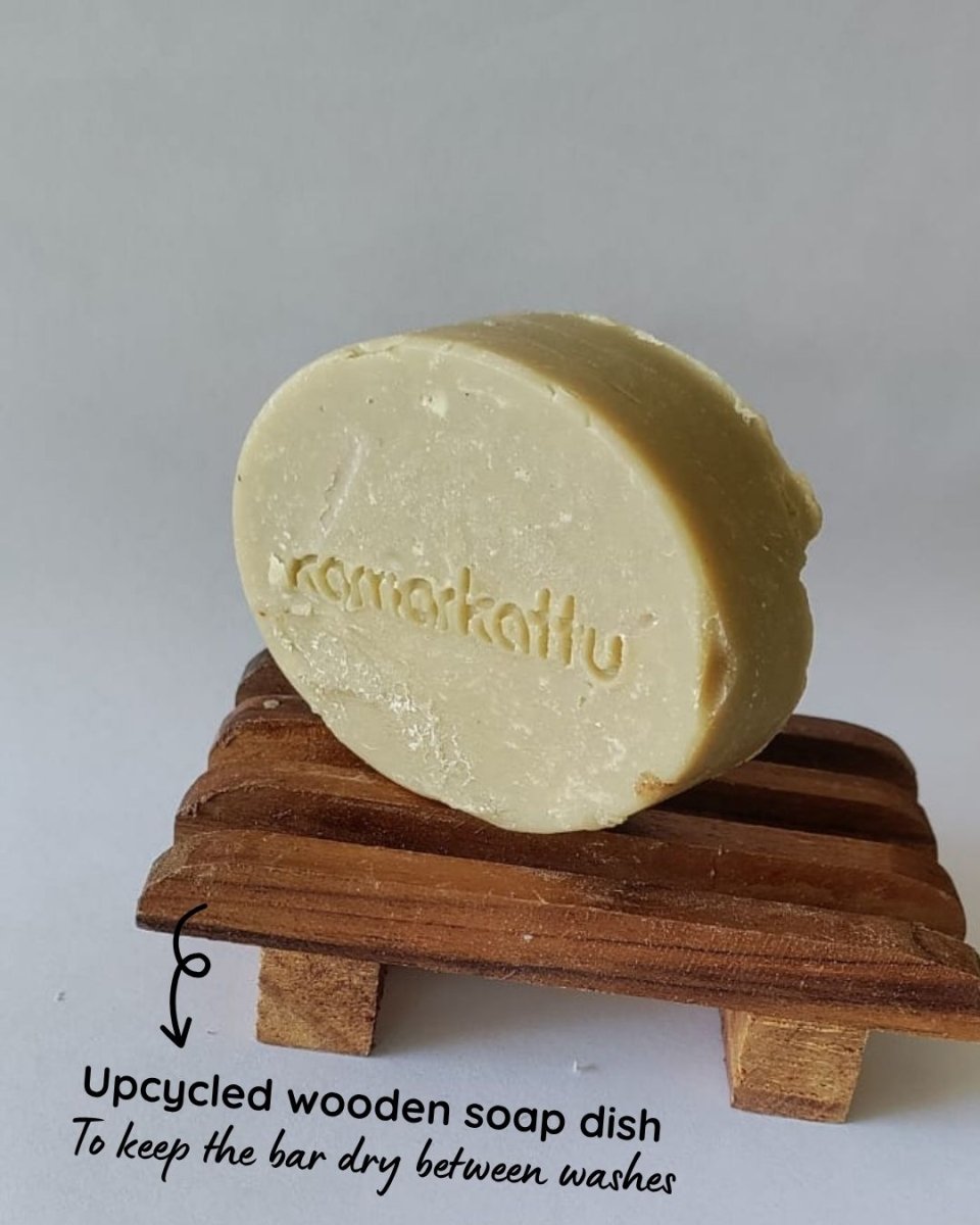 Herbs packed bath soaps - Handmade: Pack of 3 – Body Soap by Kamarkattu Ecostore available on Brown Living™. Eucalyptus & Cedarwood - Pack Of 3 Without Loofah. SKU: ecl3withdish. Img 14.