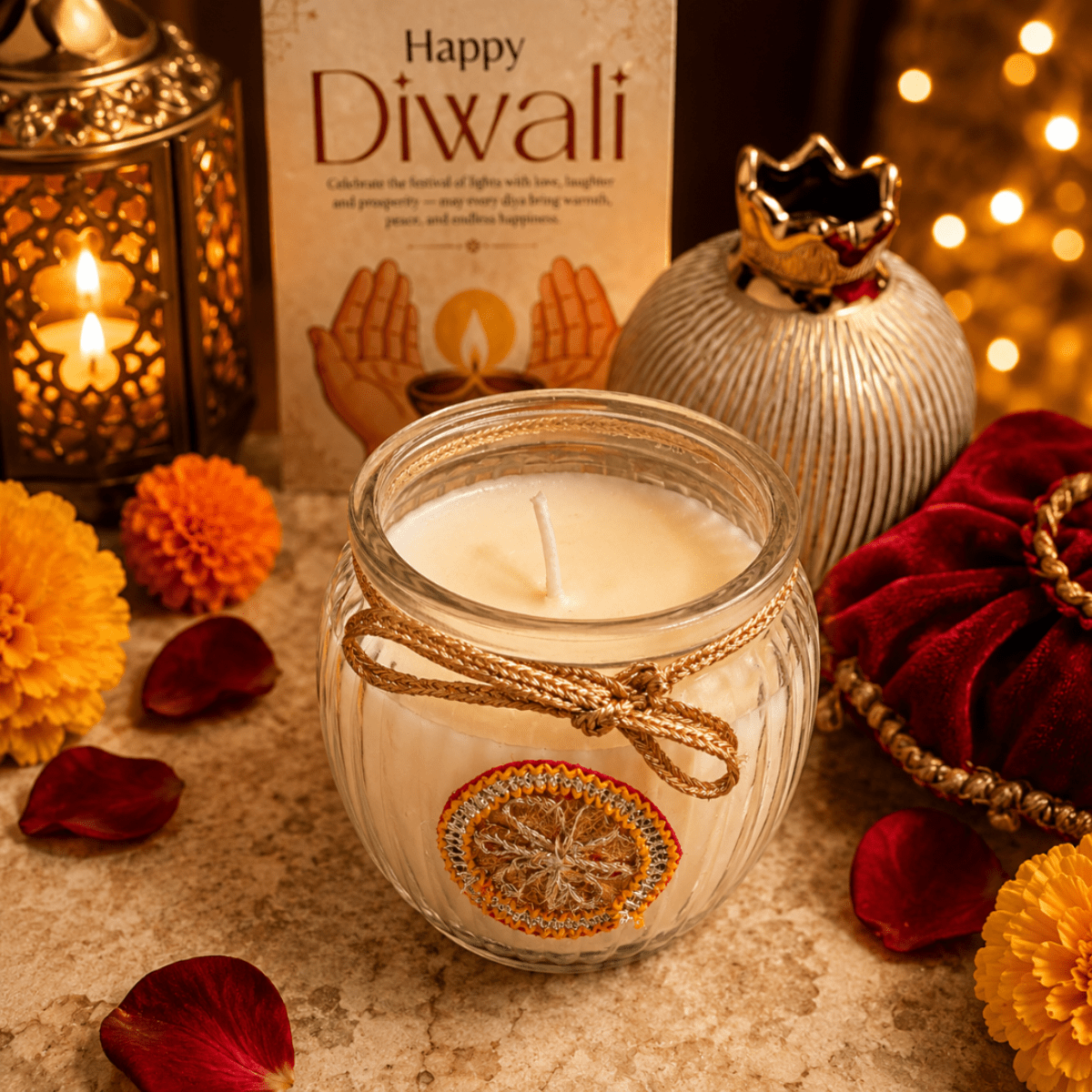 Heritage Matka Sculptural Candle | Sandalwood Diwali Candle – Home Decor on Brown Living™. SKU: D-409. Img 1.