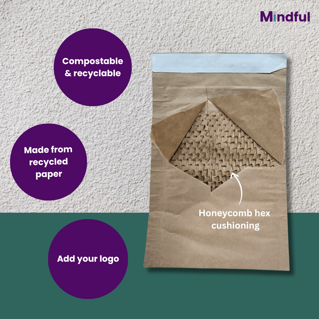 Hex Mailer Plain Bags Pack of 250 | Eco - Friendly Packaging – Packing Materials on Brown Living™. SKU: Mo - 14. Img 2.