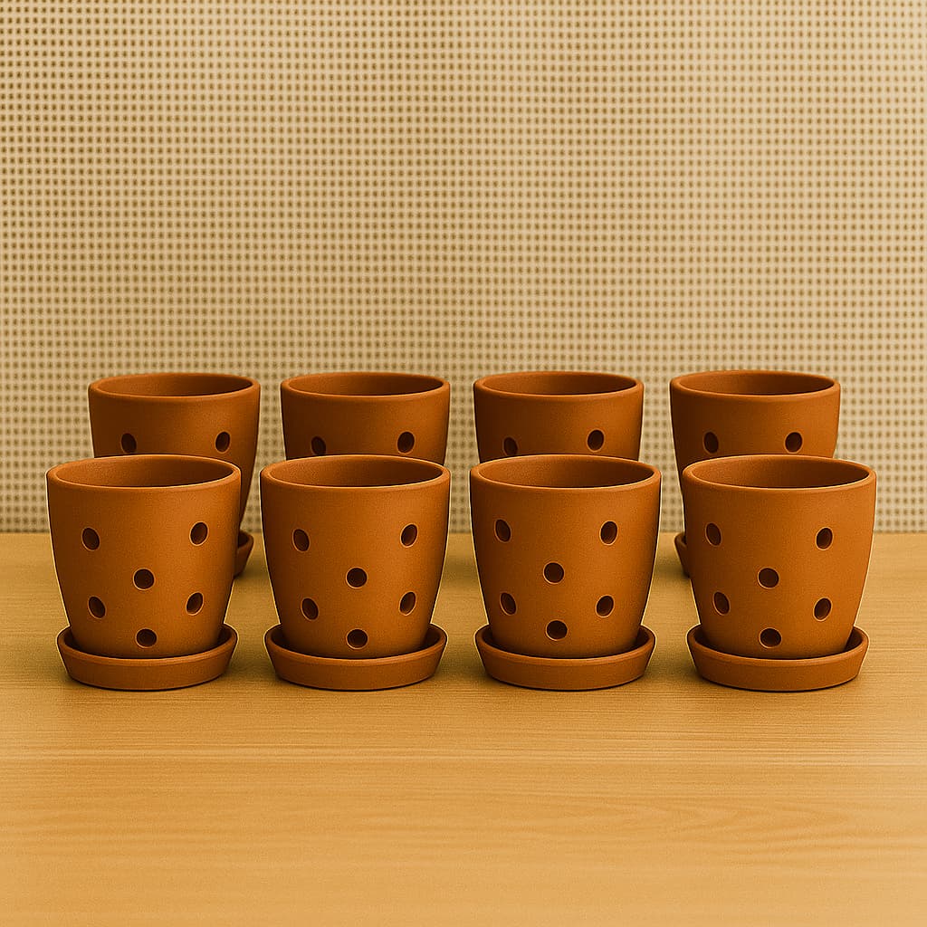 Hexagonal Orchid Planter 4 Inch | Indoor Decorative Pot – Home & Garden on Brown Living™. SKU: PL21-10E. Img 20.