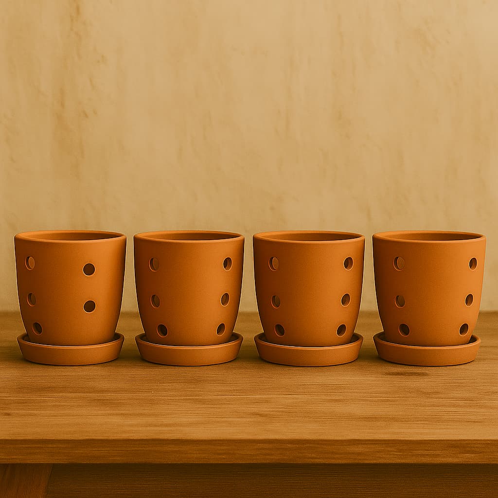 Hexagonal Orchid Planter 4 Inch | Indoor Decorative Pot – Home & Garden on Brown Living™. SKU: PL21-8D. Img 6.