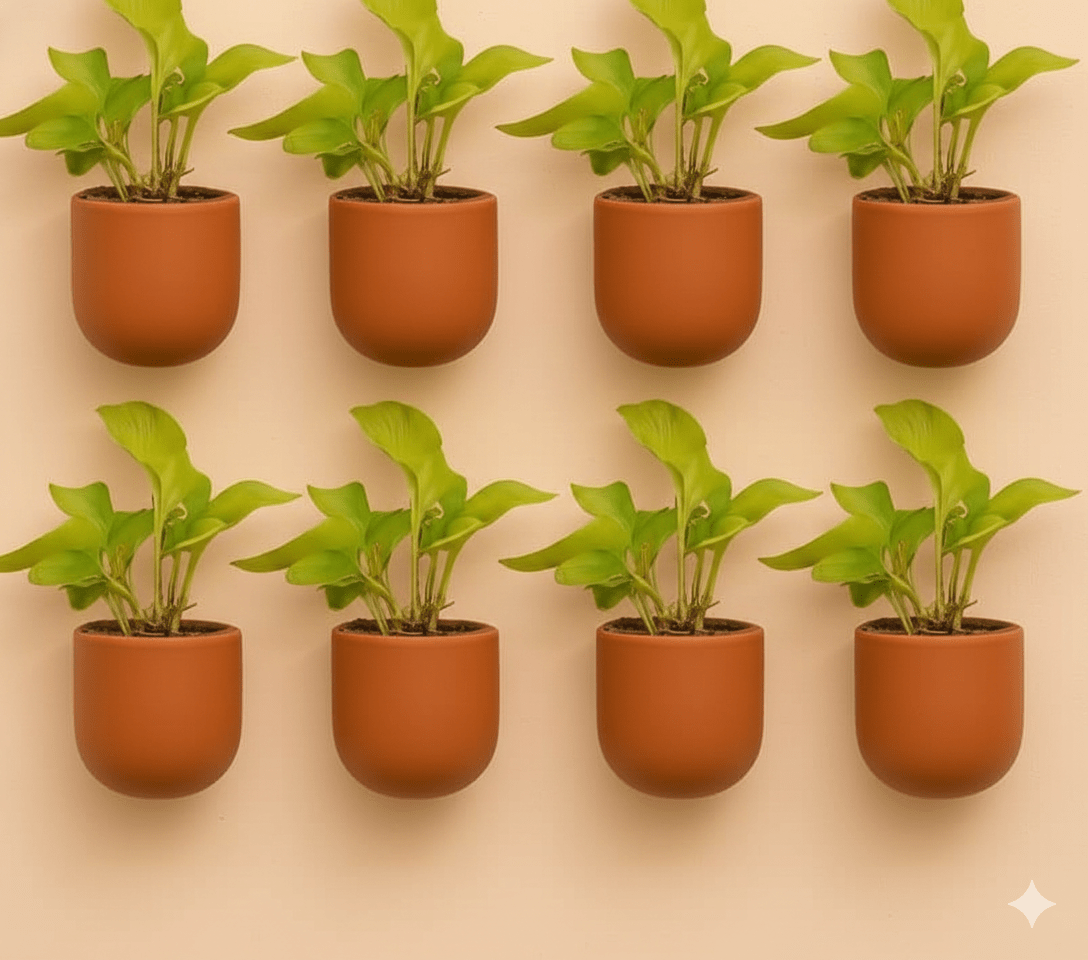 Hexane 4 Inch Terracotta Wall Planter | Hanging Wall Pot – Home & Garden on Brown Living™. SKU: PL26-10. Img 6.