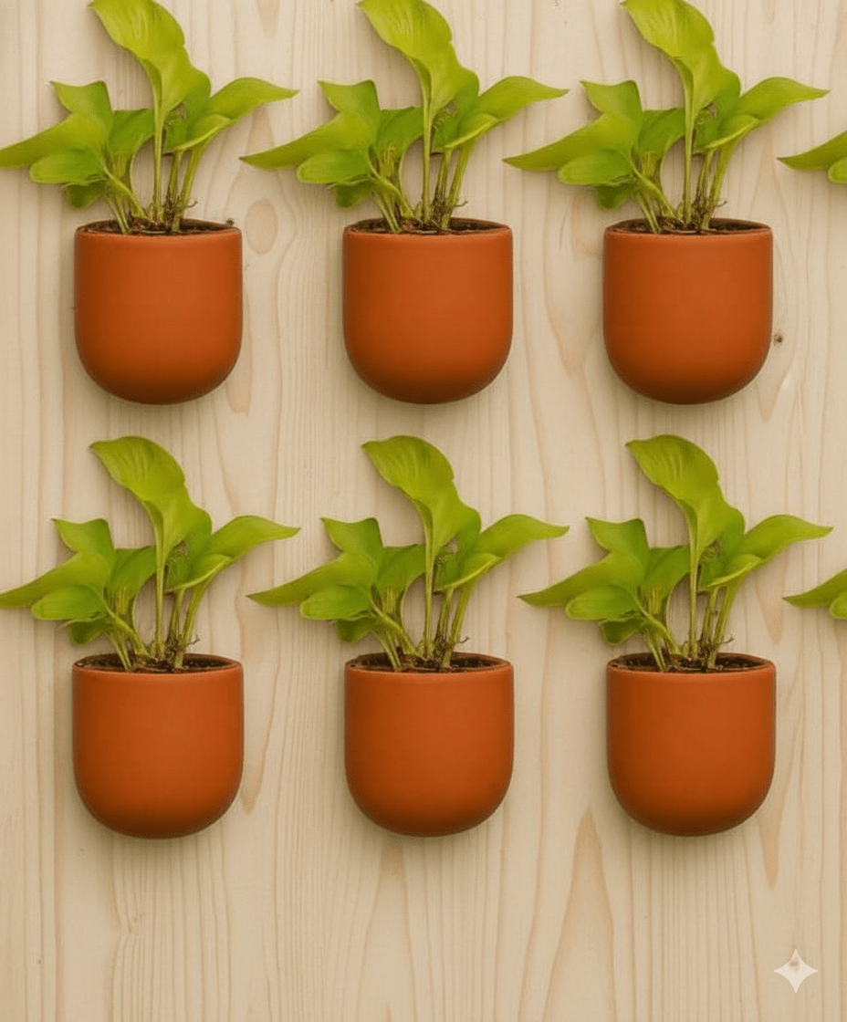 Hexane 4 Inch Terracotta Wall Planter | Hanging Wall Pot – Home & Garden on Brown Living™. SKU: PL26-8. Img 9.