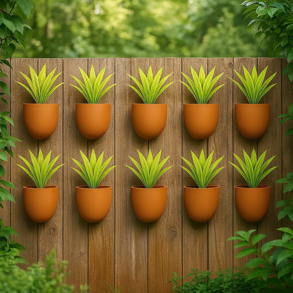 Hexane Wall Planter Small 4 Inch | Terracotta Hanging Wall Planter – Home & Garden on Brown Living™. SKU: PL28-10. Img 10.