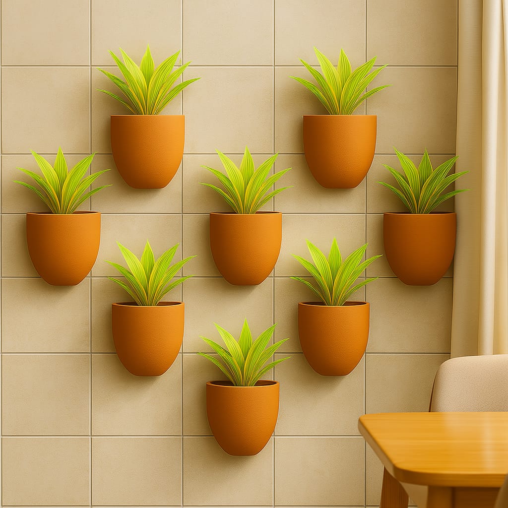 Hexane Wall Planter Small 4 Inch | Terracotta Hanging Wall Planter – Home & Garden on Brown Living™. SKU: PL28-12. Img 7.