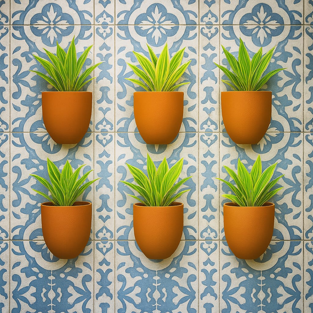 Hexane Wall Planter Small 4 Inch | Terracotta Hanging Wall Planter – Home & Garden on Brown Living™. SKU: PL28-6. Img 14.