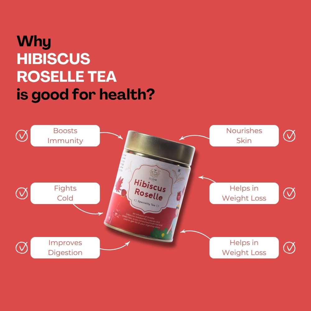 Hibiscus Green Tea – Aids Digestion & Weight Loss – 50g – Tea on Brown Living™. SKU: KMCTin50New. Img 5.