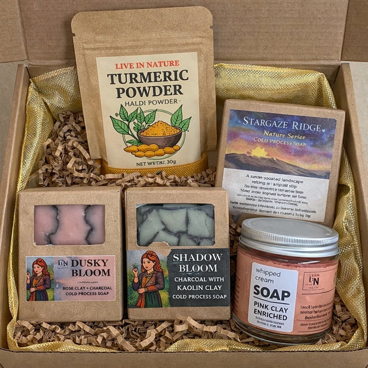 Himalayan Bath Everyday Ritual Box | Natural Self - Care Gift Set – Gift Hampers on Brown Living™. SKU: LN-RB-1399-01. Img 6.