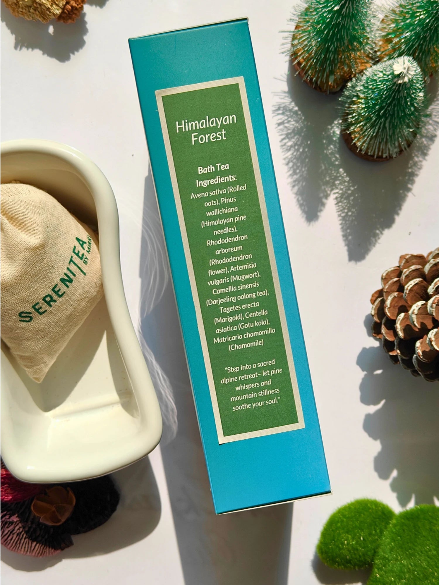 Himalayan Forest Bath Tea –Natural Herbal Bath Infusion for Relaxation – Bath Salt on Brown Living™. SKU: 300004. Img 2.