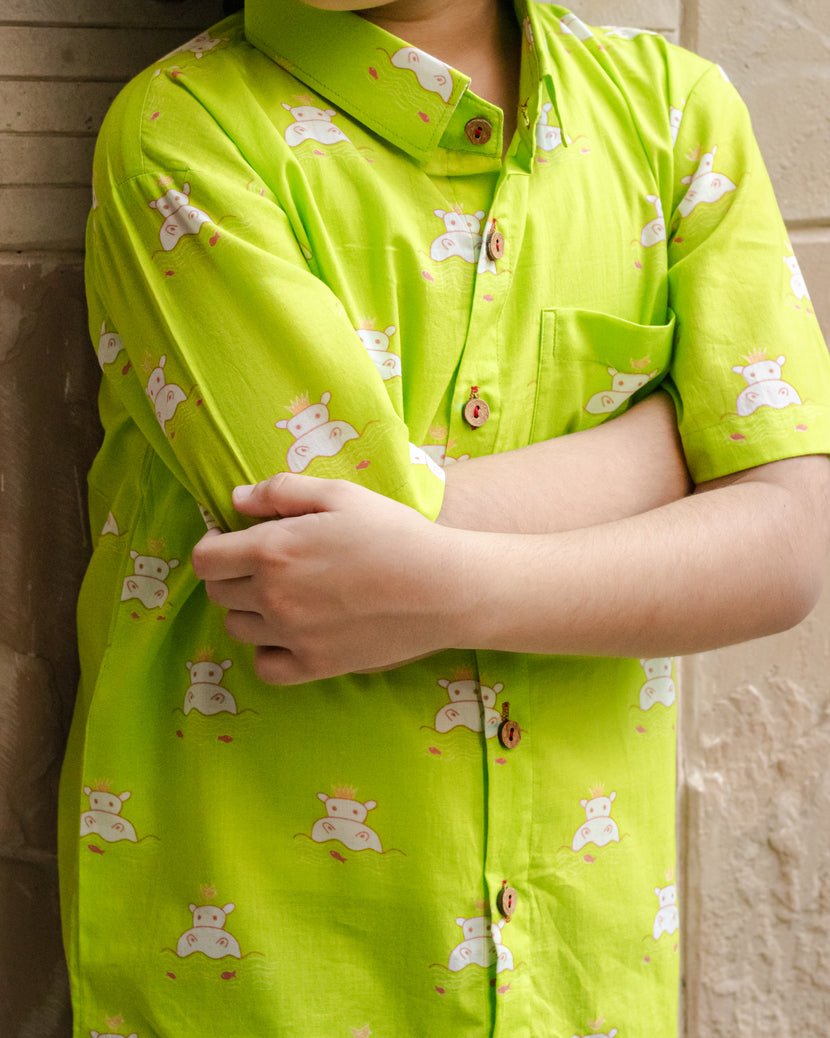 Hip Hip Hurray Shirt I Fun Spirited Cotton Shirt for Boys – Kids Daywear Sets on Brown Living™. SKU: ZBHPSA. Img 3.