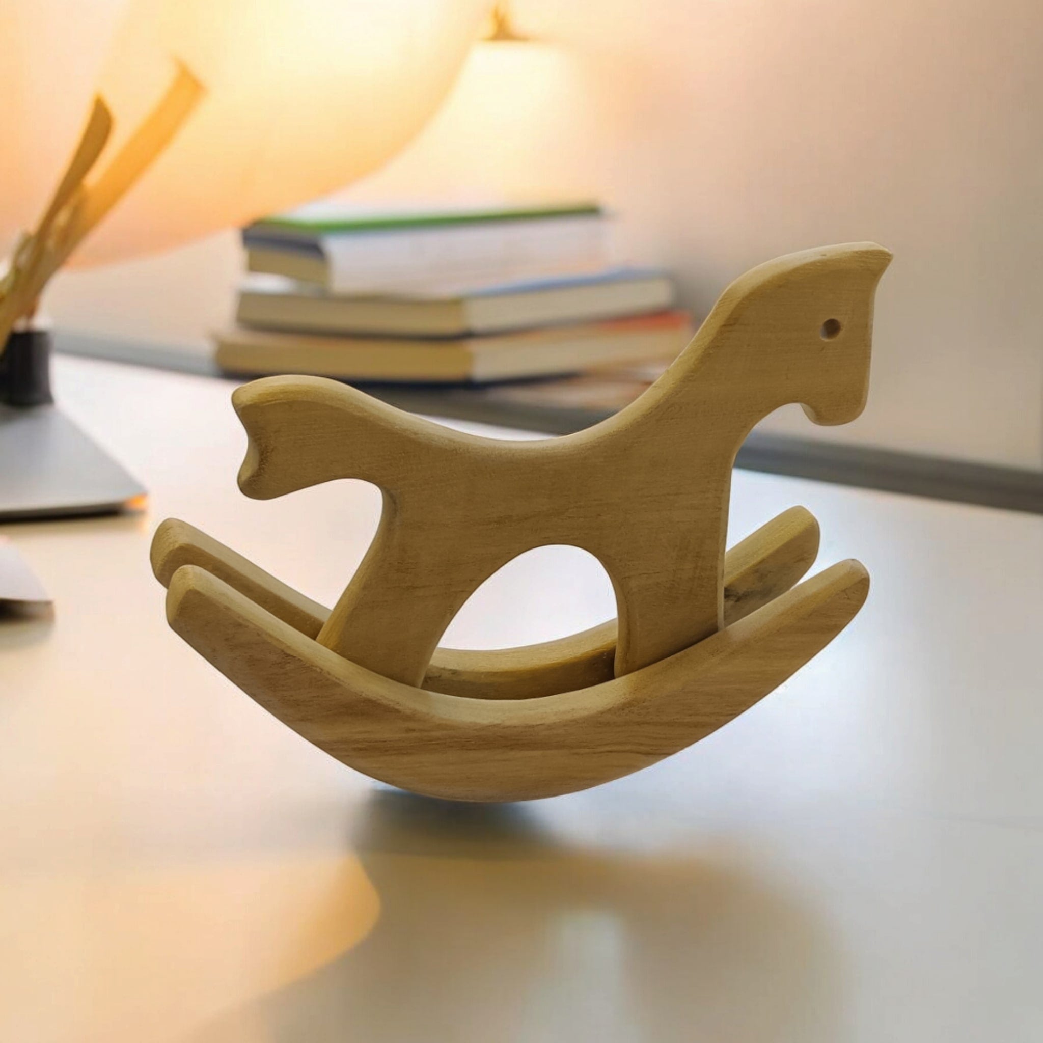 Home Decor Neem Wooden Swing Horse | A Perfect Corporate Gift – Wooden Toys on Brown Living™. SKU: ND_SHRS. Img 3.
