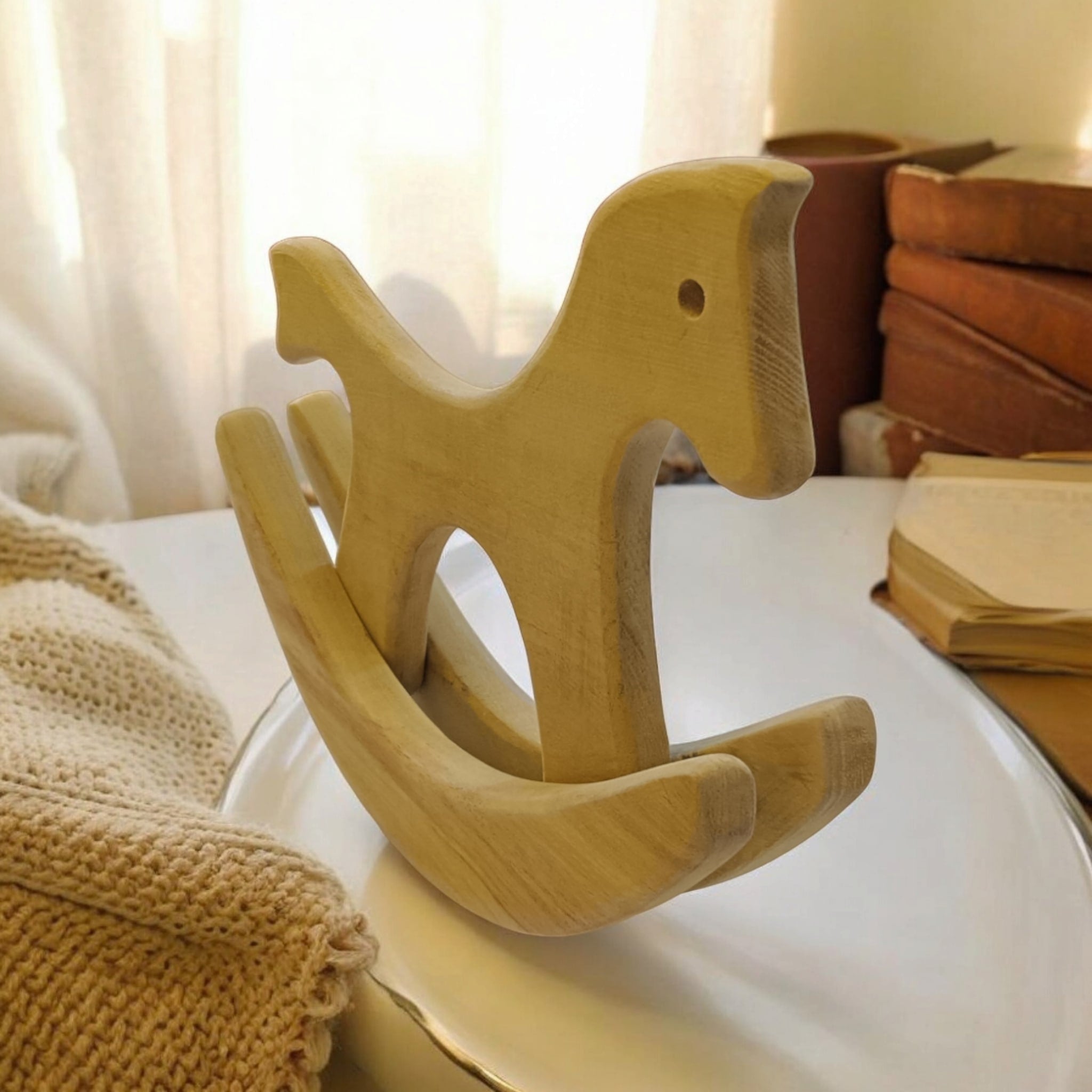 Home Decor Neem Wooden Swing Horse | A Perfect Corporate Gift – Wooden Toys on Brown Living™. SKU: ND_SHRS. Img 4.