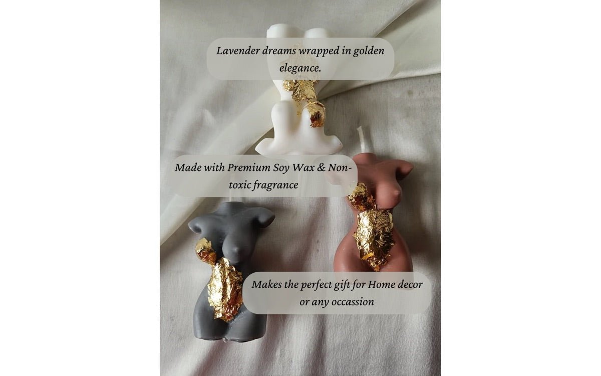 Homebody Soy Wax Candle Decorated in Gold - White – Candles & Fragrances on Brown Living™. SKU: HBG03503_N. Img 3.