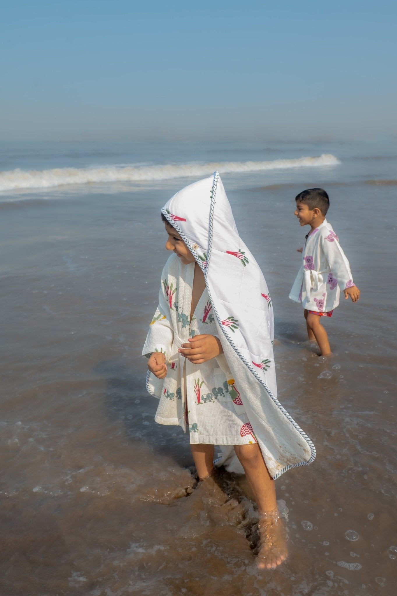 Hooded Baby & Kids Towel in Elle Earthy Print – Bath Linens on Brown Living™. SKU: MSY-00431B-Earthy. Img 11.