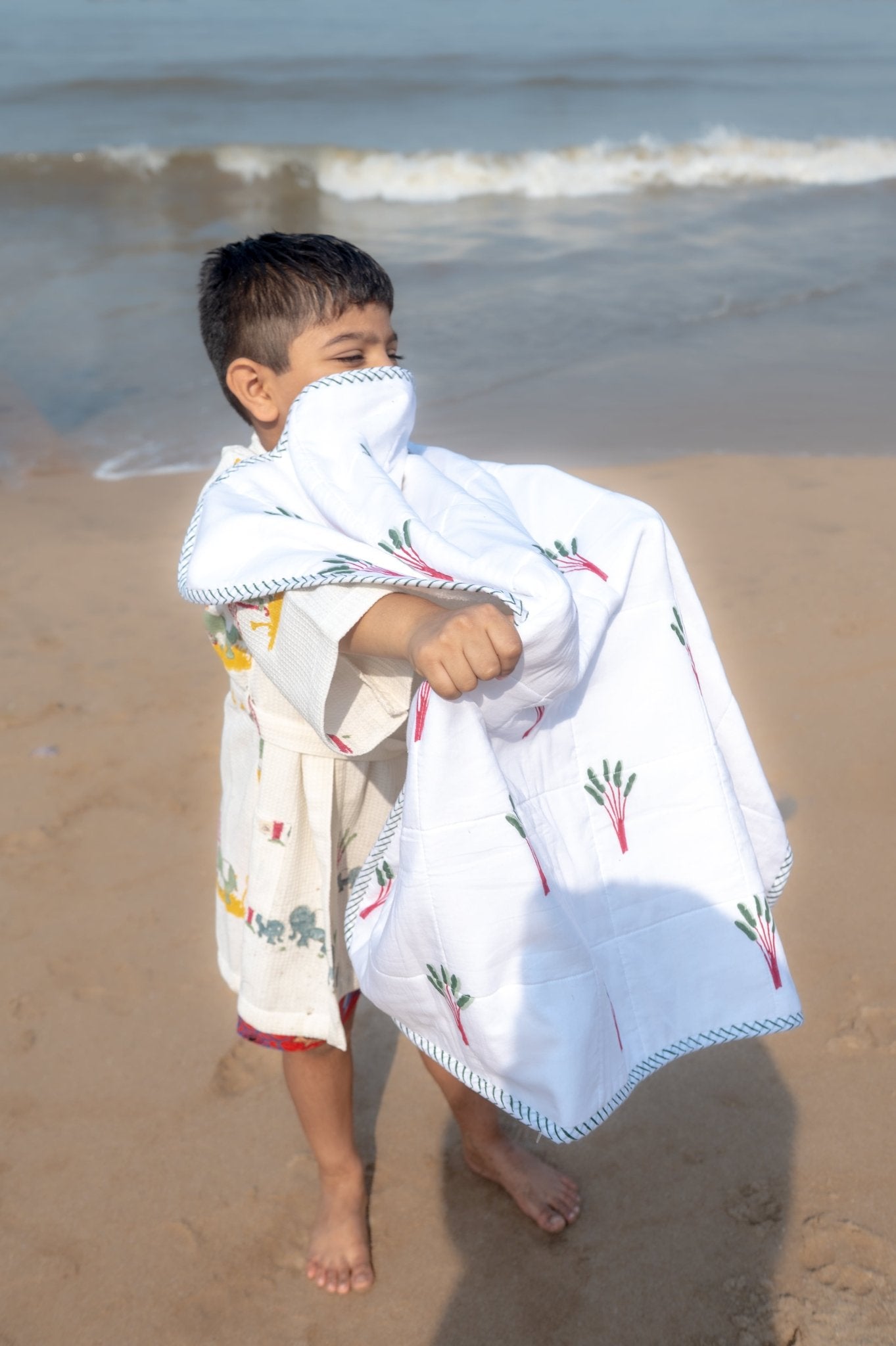 Hooded Baby & Kids Towel in Elle Earthy Print – Bath Linens on Brown Living™. SKU: MSY-00431B-Earthy. Img 13.