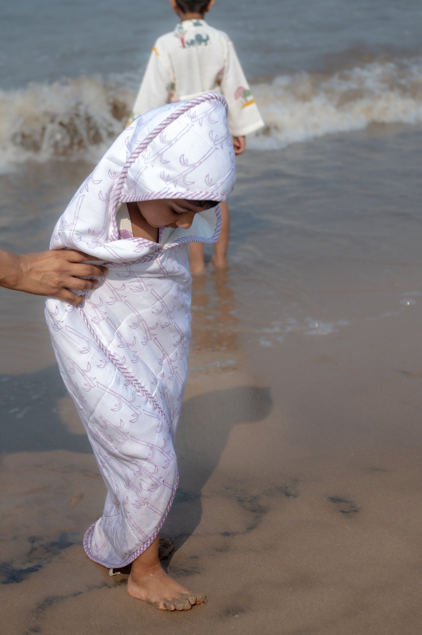 Hooded Baby & Kids Towel in Koala Purple Print – Bath Linens on Brown Living™. SKU: MSY-00431F-Purple. Img 2.