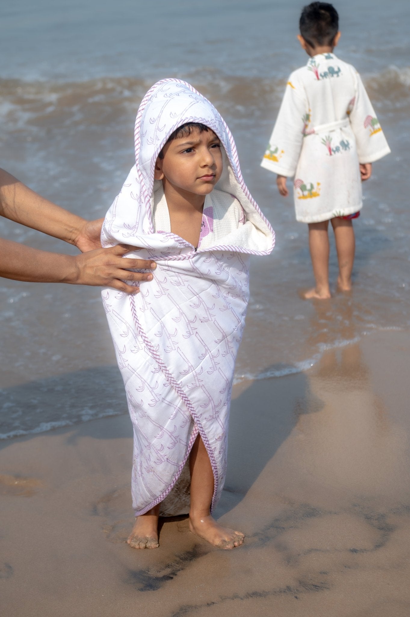 Hooded Baby & Kids Towel in Koala Purple Print – Bath Linens on Brown Living™. SKU: MSY-00431F-Purple. Img 1.