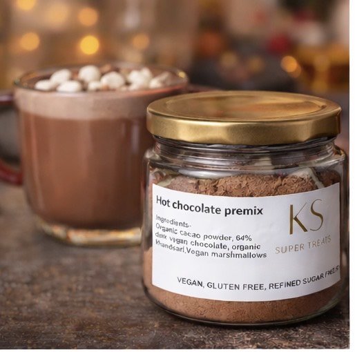Hot Chocolate Premix | 170gms Vegan | Gluten free | Refined Sugar Free – Healthy Snacks on Brown Living™. SKU: HCP. Img 3.