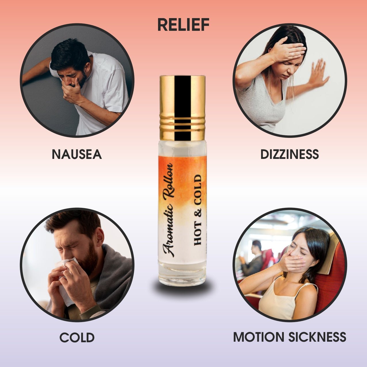 Hot & Cold Roll - On for Pain Relief – Natural Relief Aromatherapy – Essential Oils on Brown Living™. SKU: Aromatic-01. Img 5.