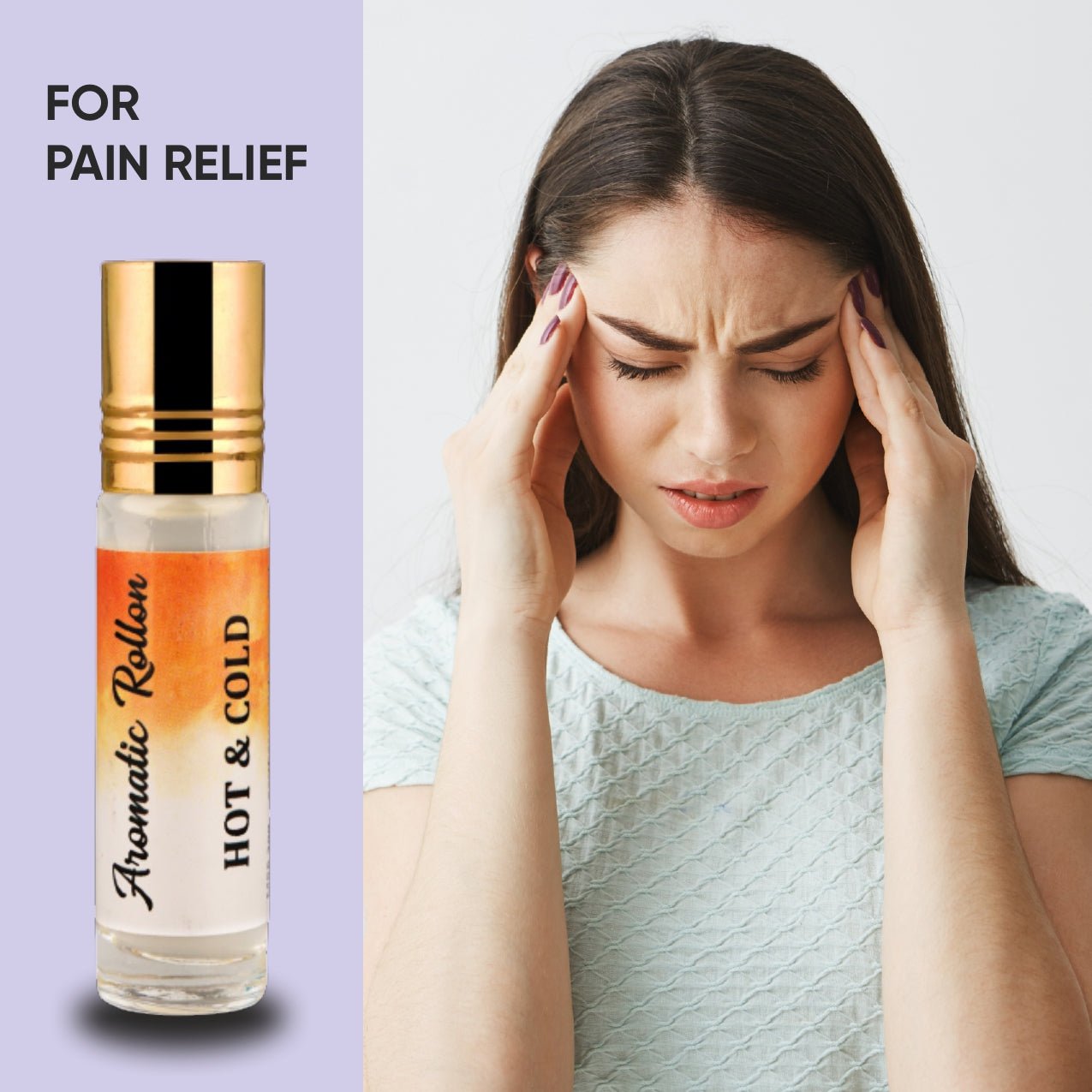 Hot & Cold Roll - On for Pain Relief – Natural Relief Aromatherapy – Essential Oils on Brown Living™. SKU: Aromatic-01. Img 3.