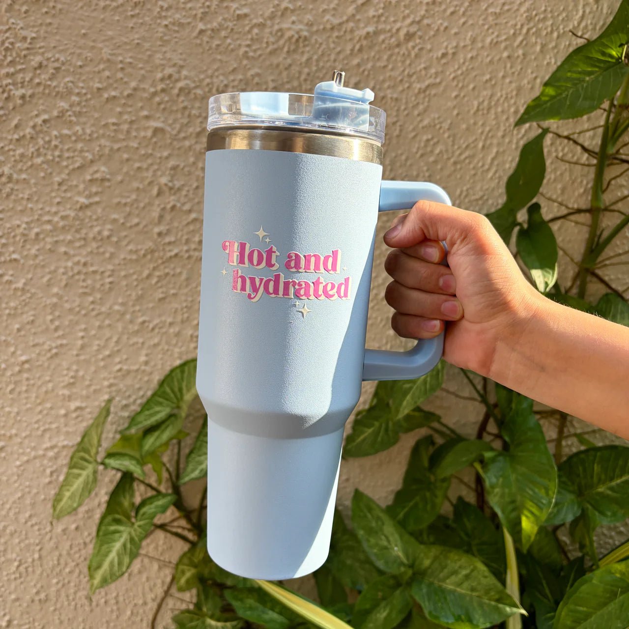 Hot & Hydrated Tumbler | Insulated Reusable Travel Cup – Bottles & Sippers on Brown Living™. SKU: MS-DRK-0022. Img 2.
