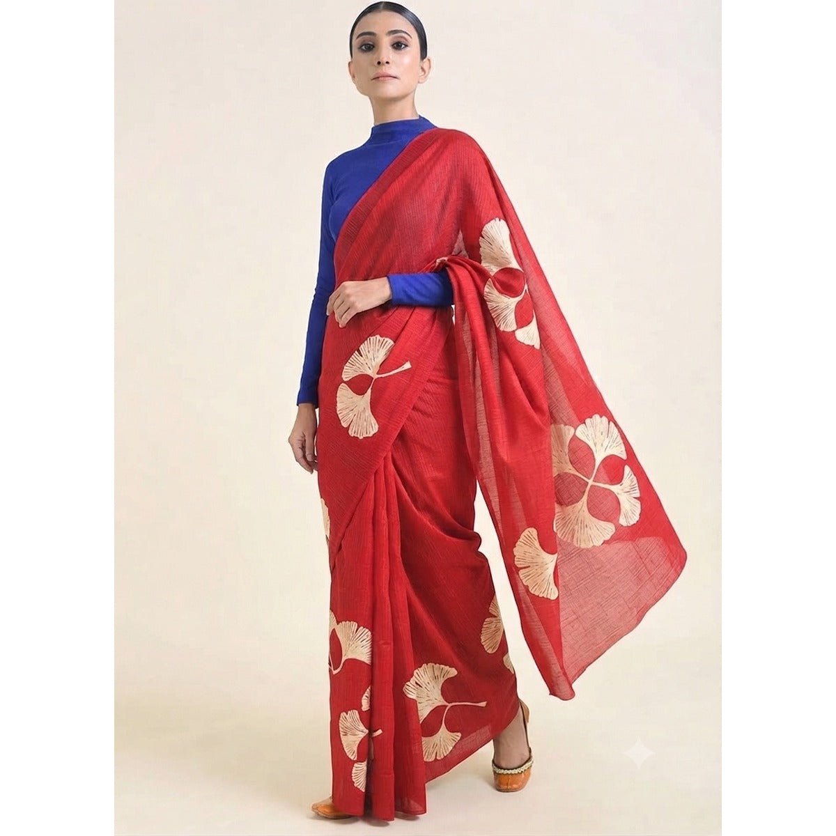 Icho 100% Natural Mulberry Silk Saree | Handcrafted Saree – Womens Saree on Brown Living™. SKU: NAESA20. Img 2.