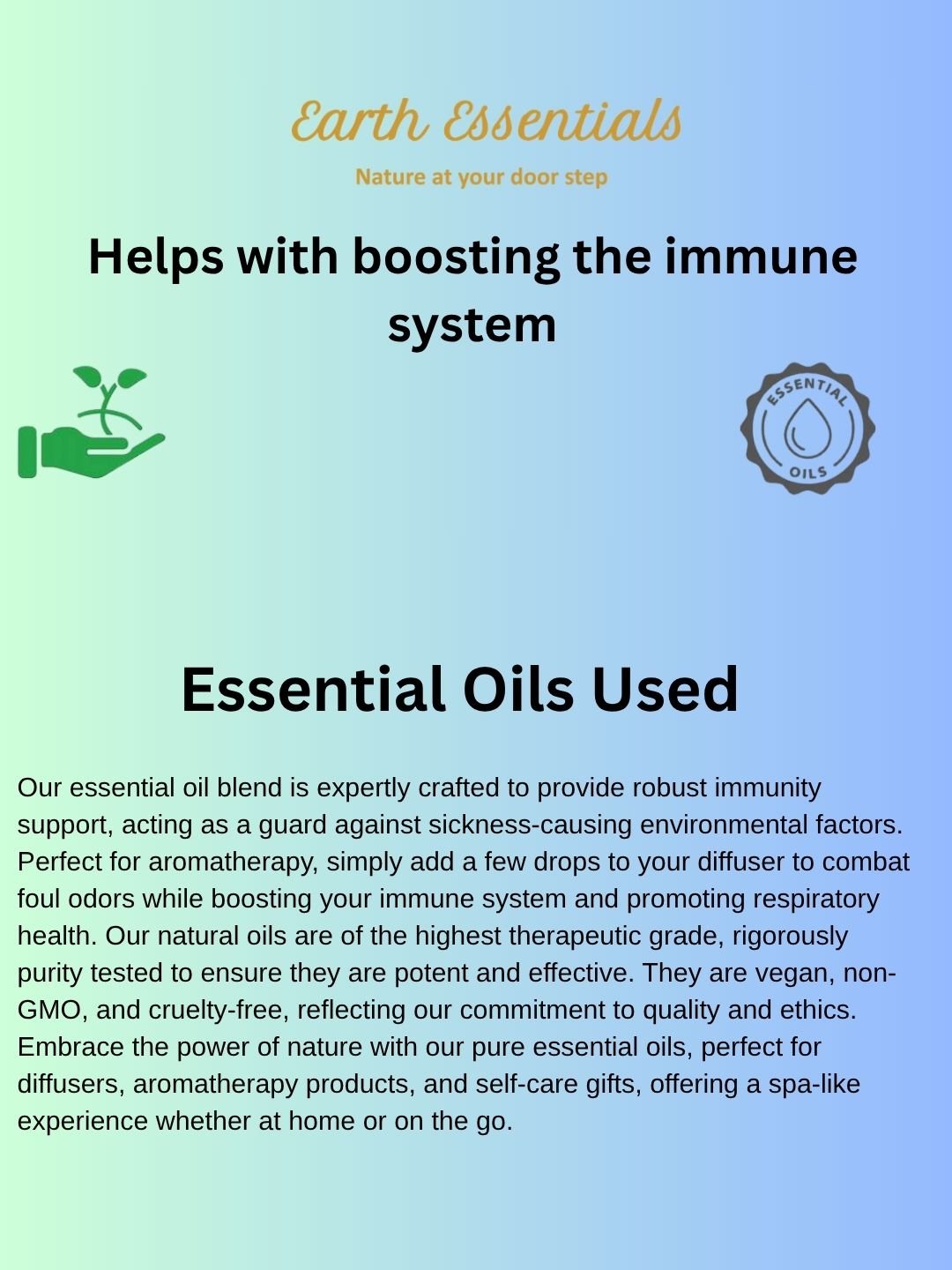 Immune Booster Essential Oil Blend 15 ml – Natural Wellness Support – Essential Oils on Brown Living™. SKU: E-Immune-01. Img 5.