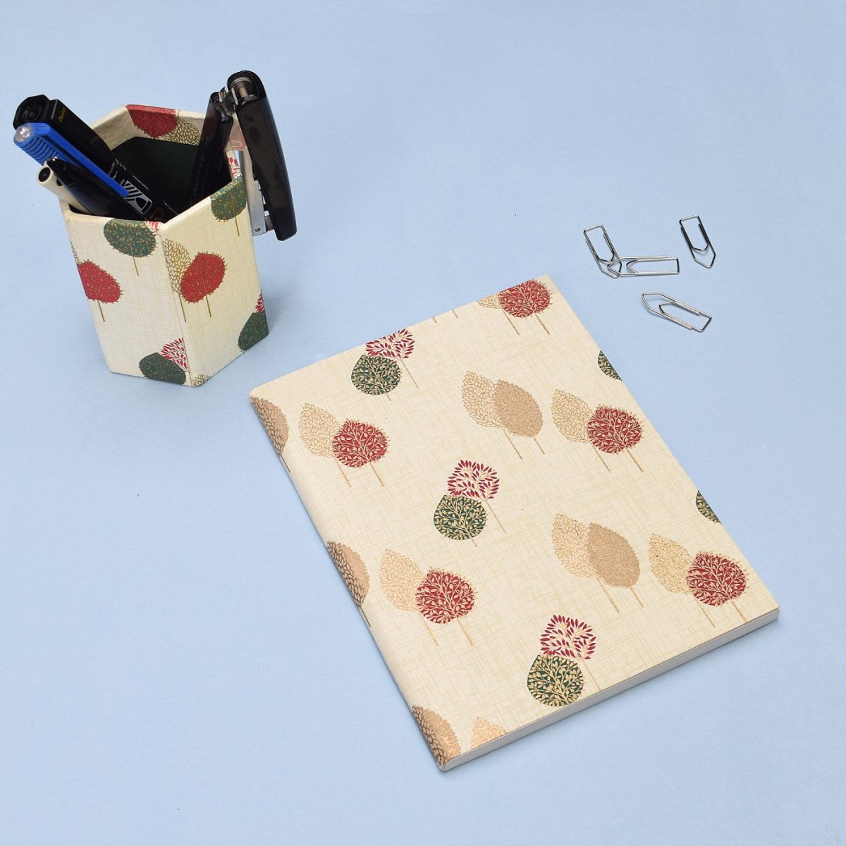 Indian Peacok Diary & Pocket Diary Set – Stationary by The Mohraj available on Brown Living™. Minimalist Woodland Stationery Set . SKU: MJ00015STV. Img 6.