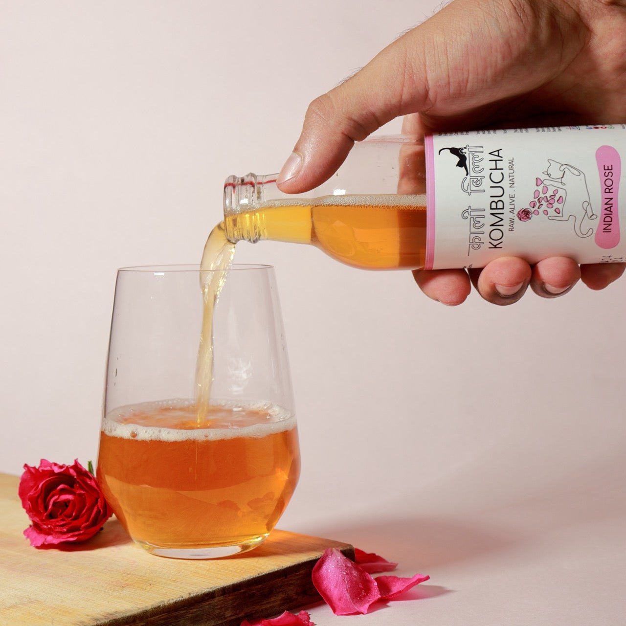 Indian Rose Kombucha 250ml | Probiotic Floral Fermented Drink – Health & Energy Drinks on Brown Living™. SKU: KBKIR. Img 3.