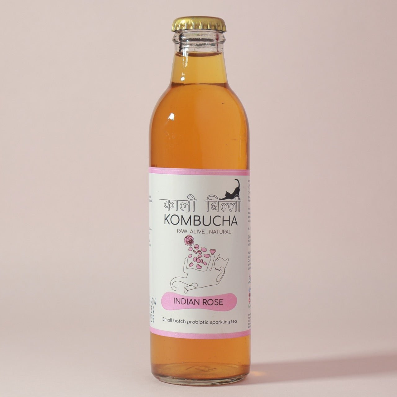 Indian Rose Kombucha 250ml | Probiotic Floral Fermented Drink – Health & Energy Drinks on Brown Living™. SKU: KBKIR. Img 1.