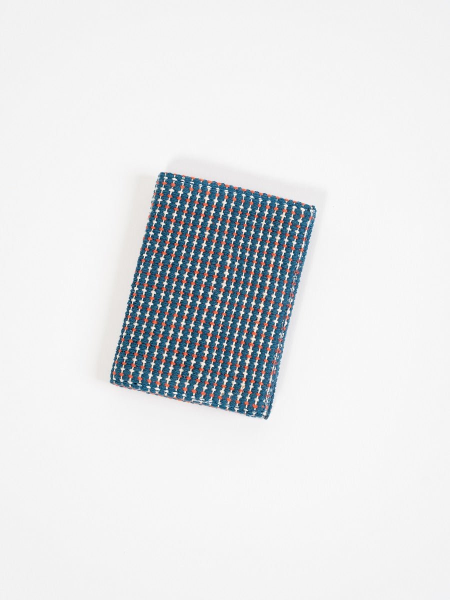 Indigo Blue Handwoven Card Holder | Rekha Minimal Wallet – Card Sleeves on Brown Living™. SKU: S25REKHCARD220-IB. Img 3.