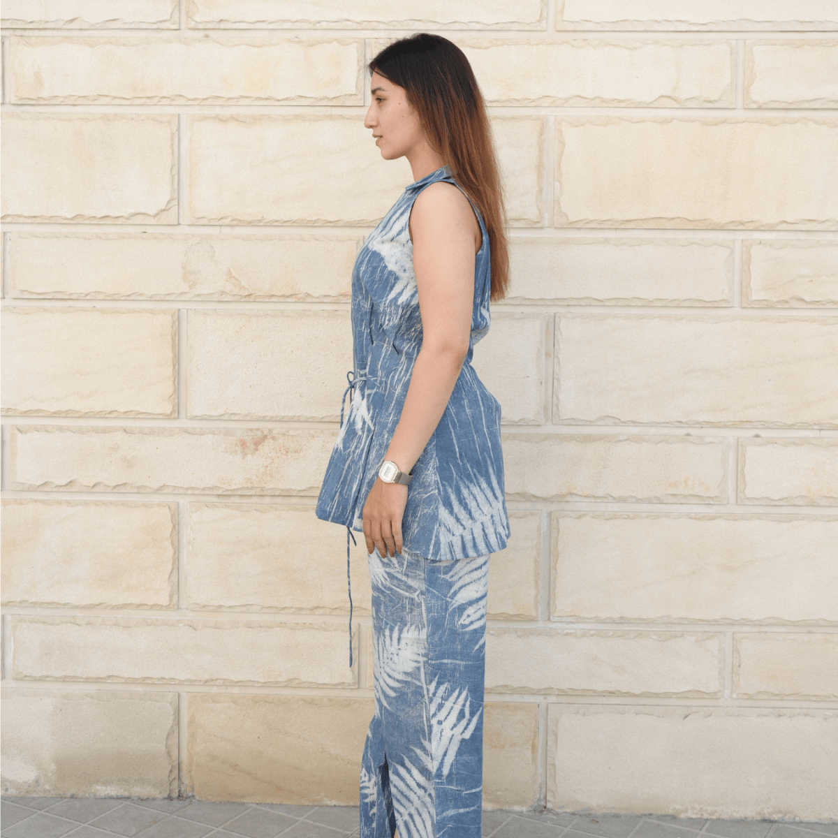 Indigo Breeze Eco - Printed Co - ord Set for Women | Organic Cotton – Womens Co - Ord Sets on Brown Living™. SKU: AAYU-0011. Img 3.