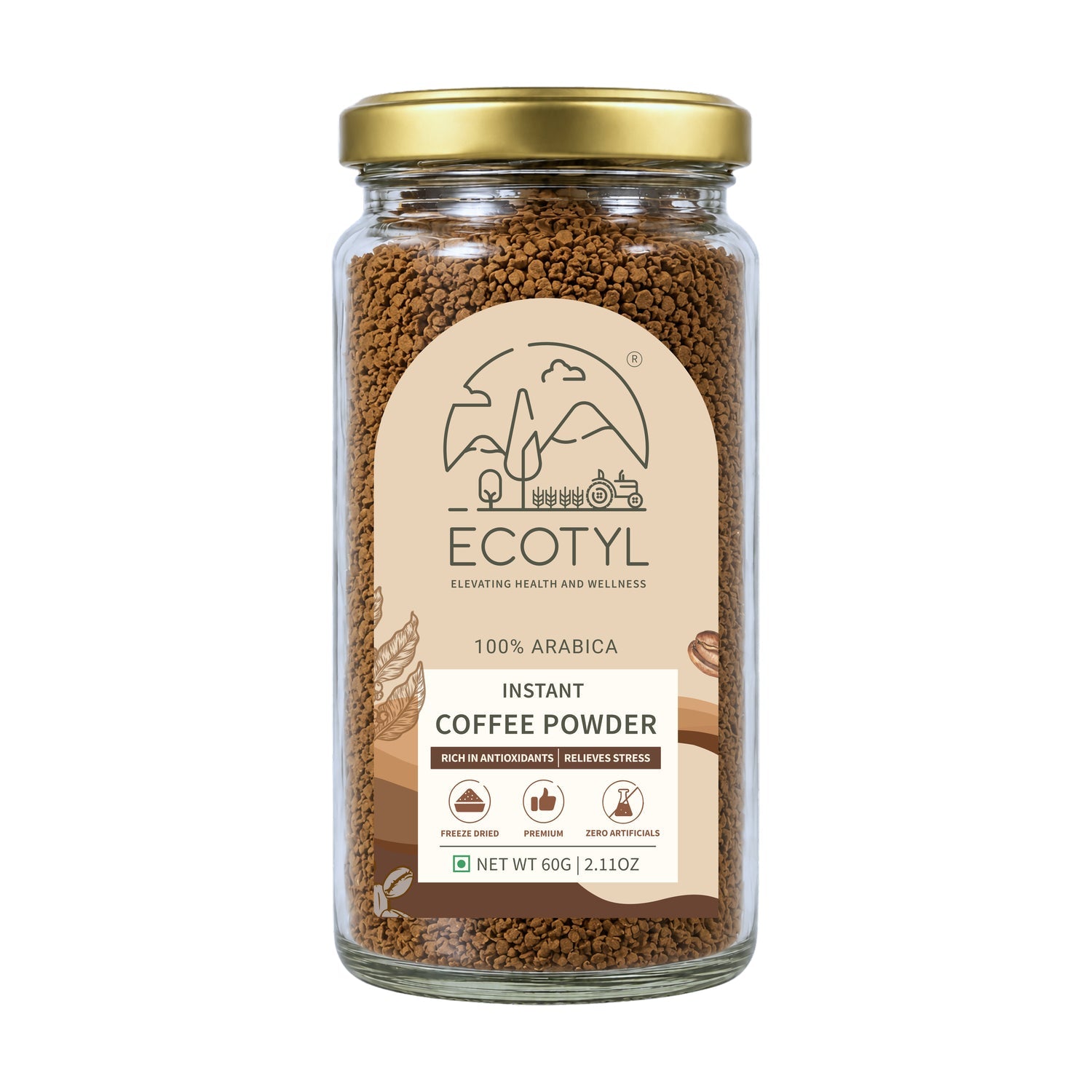 Instant Coffee Powder | Arabica Coffee | Freeze Dried | 60g – Coffee on Brown Living™. SKU: ECOTYL00064. Img 5.