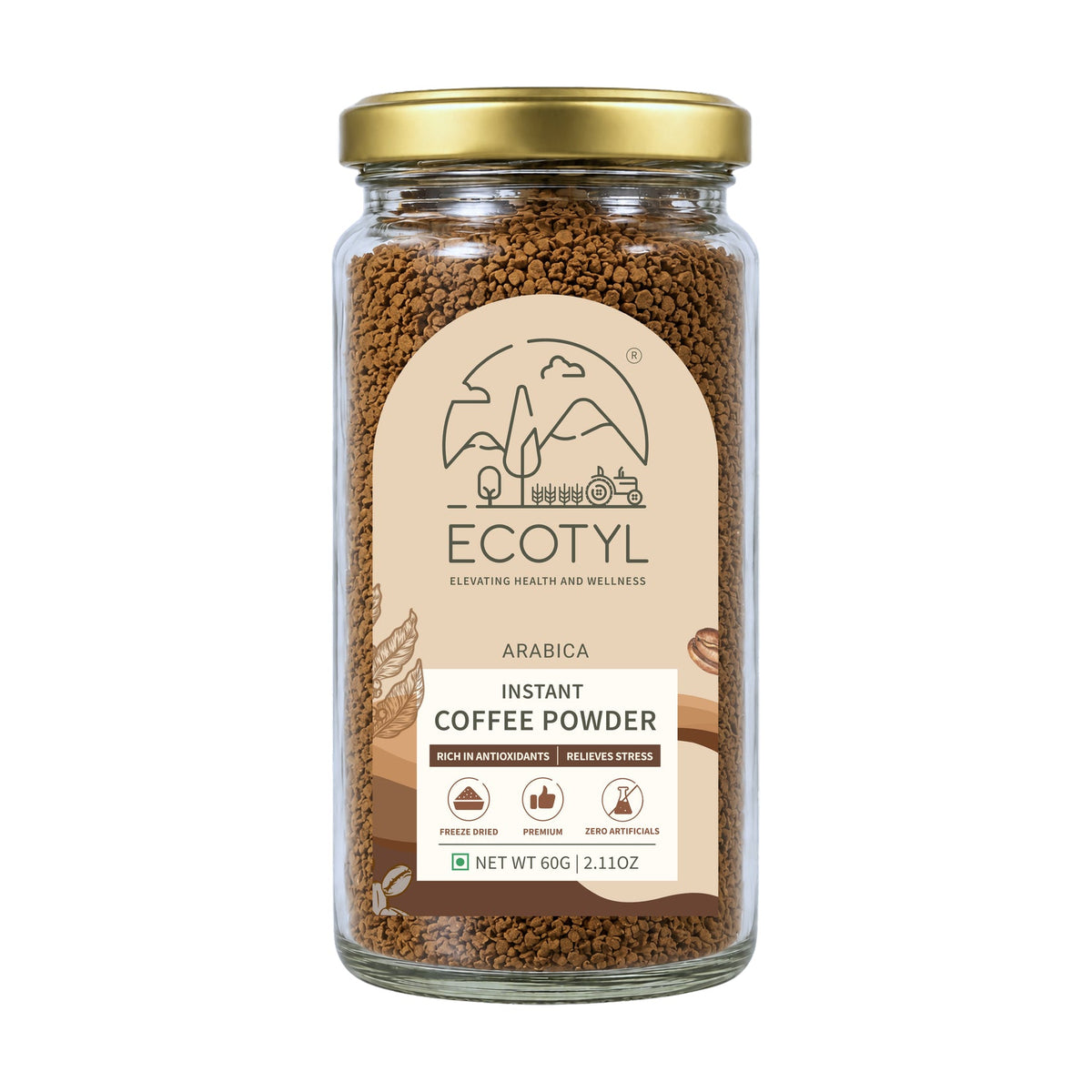 Instant Coffee Powder | Arabica Coffee | Freeze Dried | 60g – Coffee on Brown Living™. SKU: ECOTYL00064. Img 5.