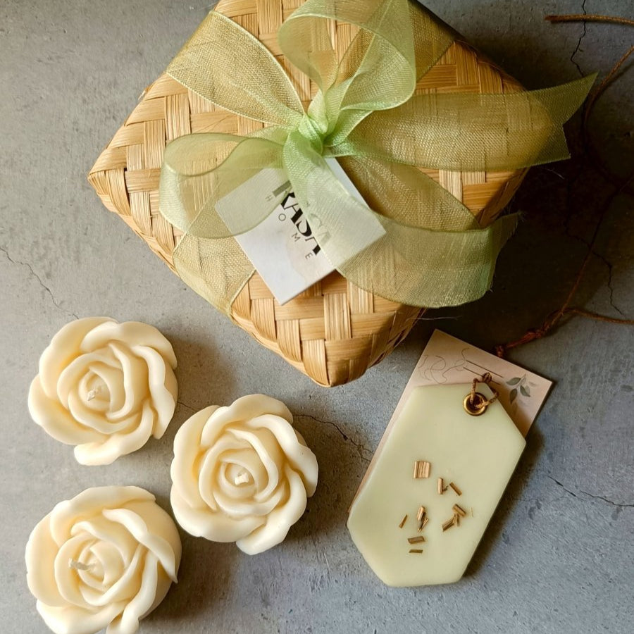 Intertwine Candle Gift Set – Gift Hampers by Rasa Home available on Brown Living™. The Rose Candle Gift Set . SKU: TRRS05. Img 5.