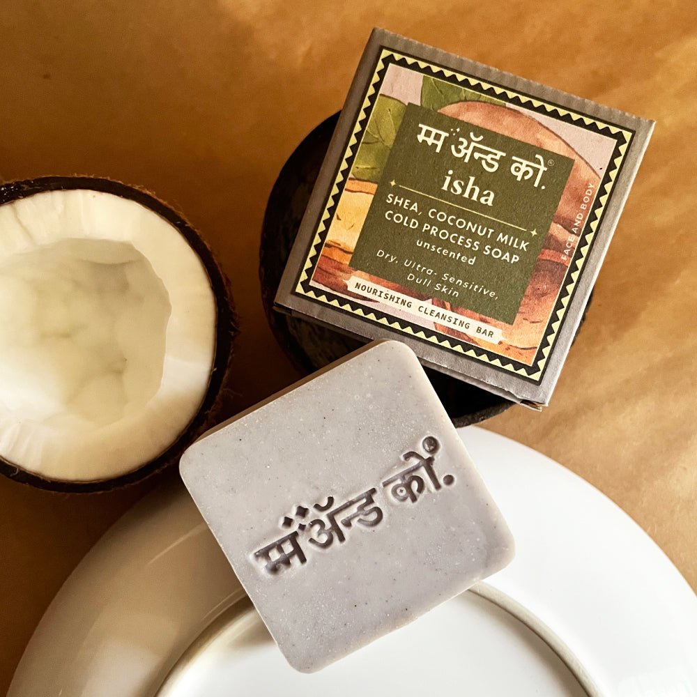 Isha Shea Coconut Milk Cold Process Soap – Gentle Handmade Bar – Body Soap on Brown Living™. SKU: CB07. Img 1.