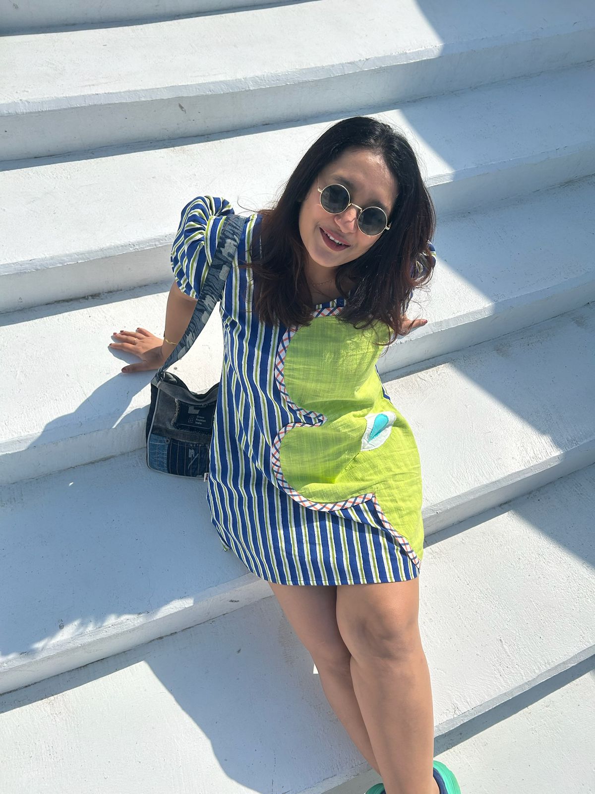 Island Ripple Shift Dress For Women | Relaxed Everyday Dress – Womens Dress on Brown Living™. SKU: DR-52-XS-BL. Img 3.