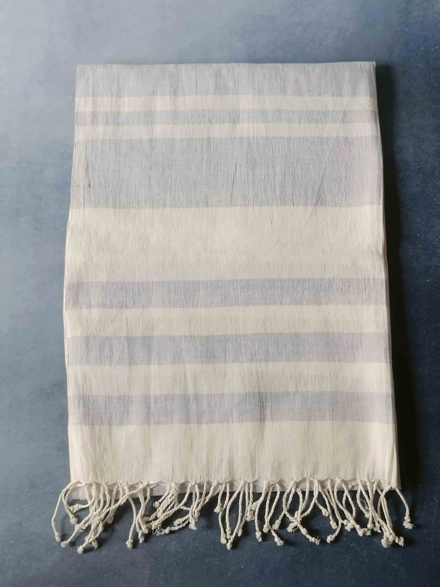 Ivory Blush Hemp Fabric Unisex Stole – Womens Scarf by Rasa Home available on Brown Living™. Violet Hemp Stole . SKU: SSRH14_N. Img 5.