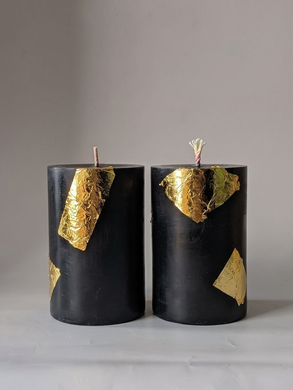Ivory Thick Pillar Candles Set of 2 | Elegant Decorative Candles – Candles & Fragrances on Brown Living™. SKU: ITKPC2. Img 2.