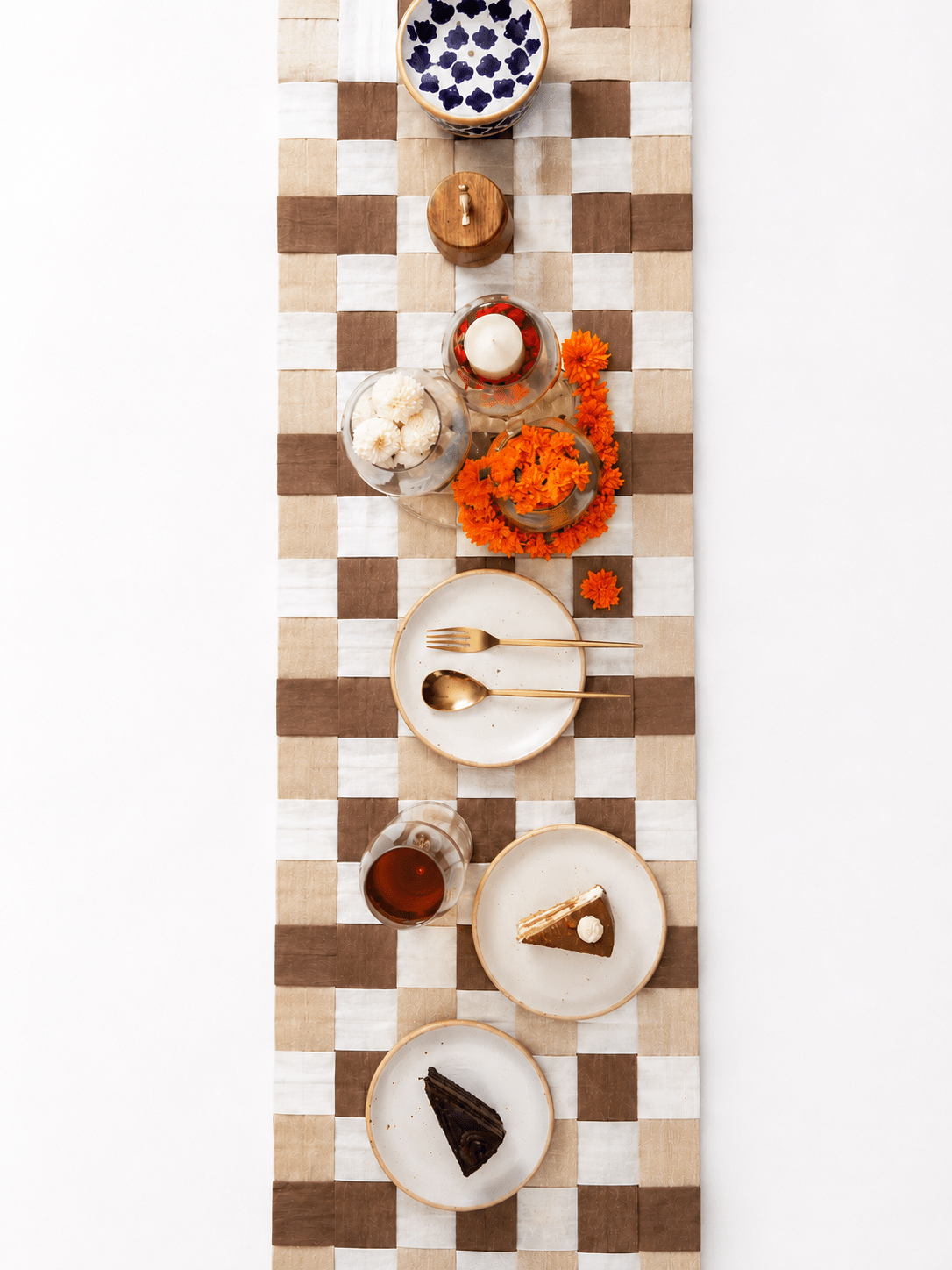 Jaal Table Runner Handcrafted Decorative Table Linen – Table Linens on Brown Living™. SKU: TR10. Img 3.