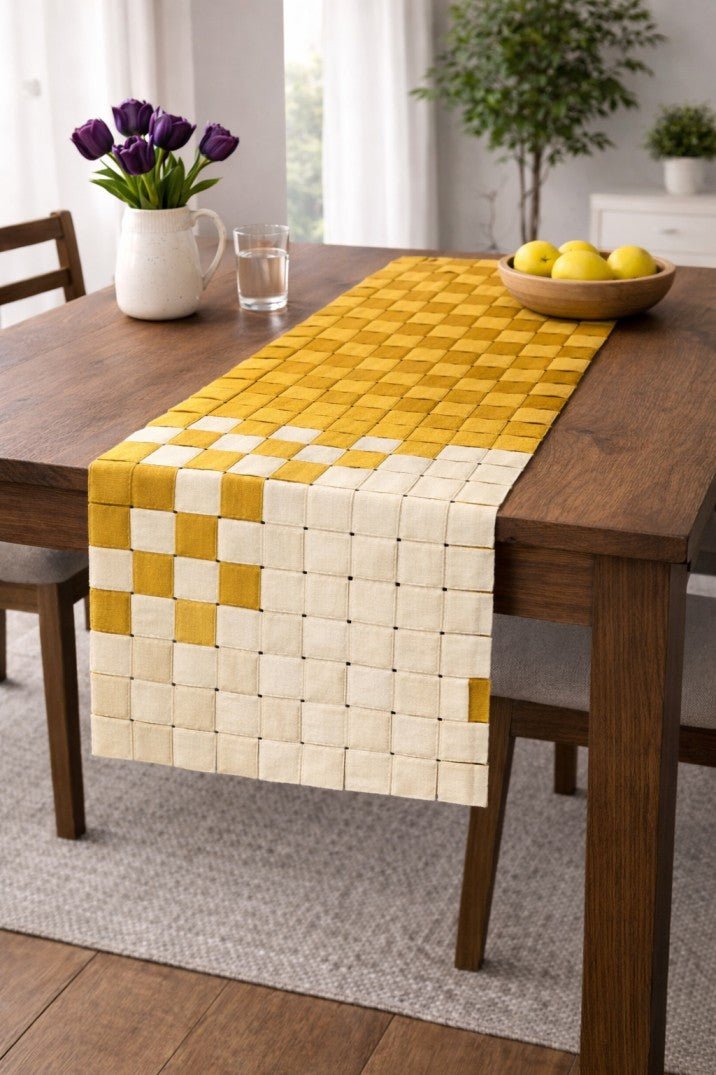 Jaal Table Runner Handcrafted Decorative Table Linen – Table Linens on Brown Living™. SKU: TR11. Img 5.