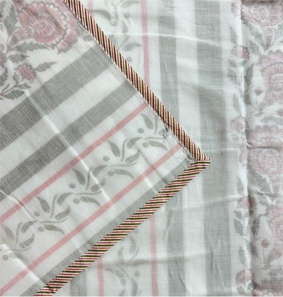Jacobean Blossom Cotton Dohar | Lightweight AC Blanket for Summer – Bedding on Brown Living™. SKU: EL-JB-SD. Img 2.