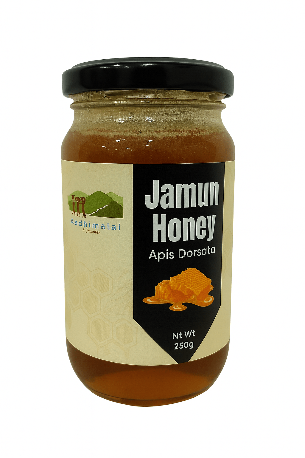 Jamun Honey – Raw & Pure | Apis dorsata Wild Forest Honey – Honey & Syrups on Brown Living™. SKU: APPCL-004. Img 1.
