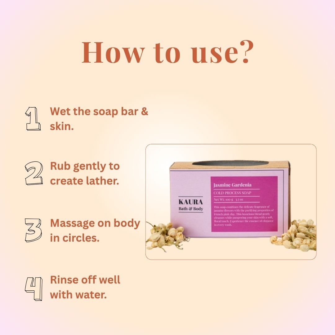 Jasmine Gardenia Soap Bar for Daily Bath | 100g – Body Soap by Kaura available on Brown Living™. . SKU: KI311. Img 5.