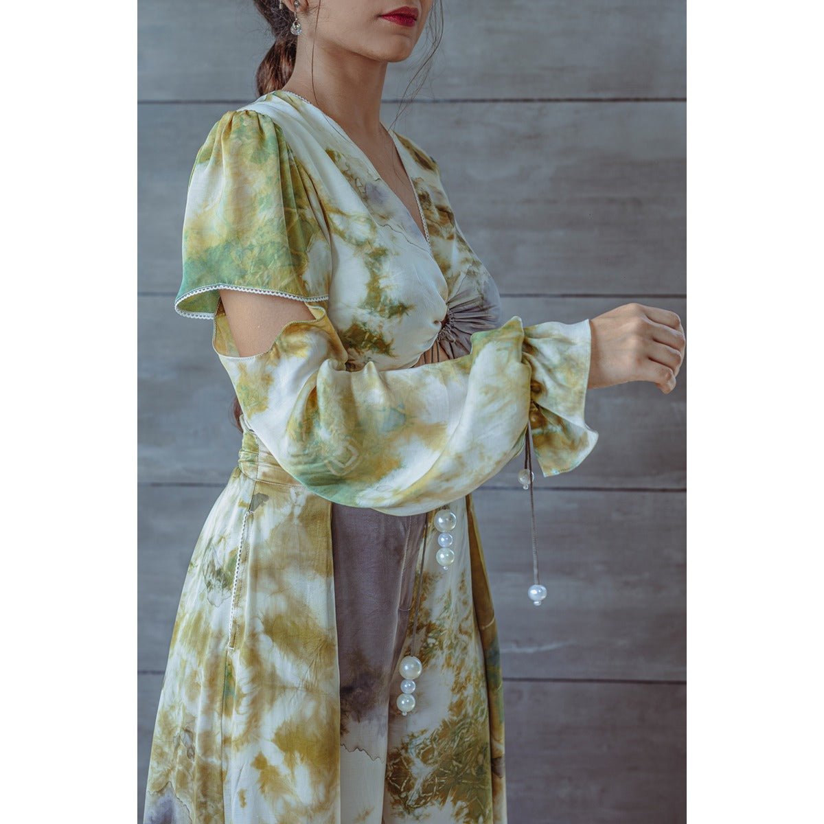 Jean Jade Crop Blouse | Stylish Women Crop Blouse | Fusion Wear Top – Womens Blouse on Brown Living™. SKU: TMS0156-XS. Img 3.