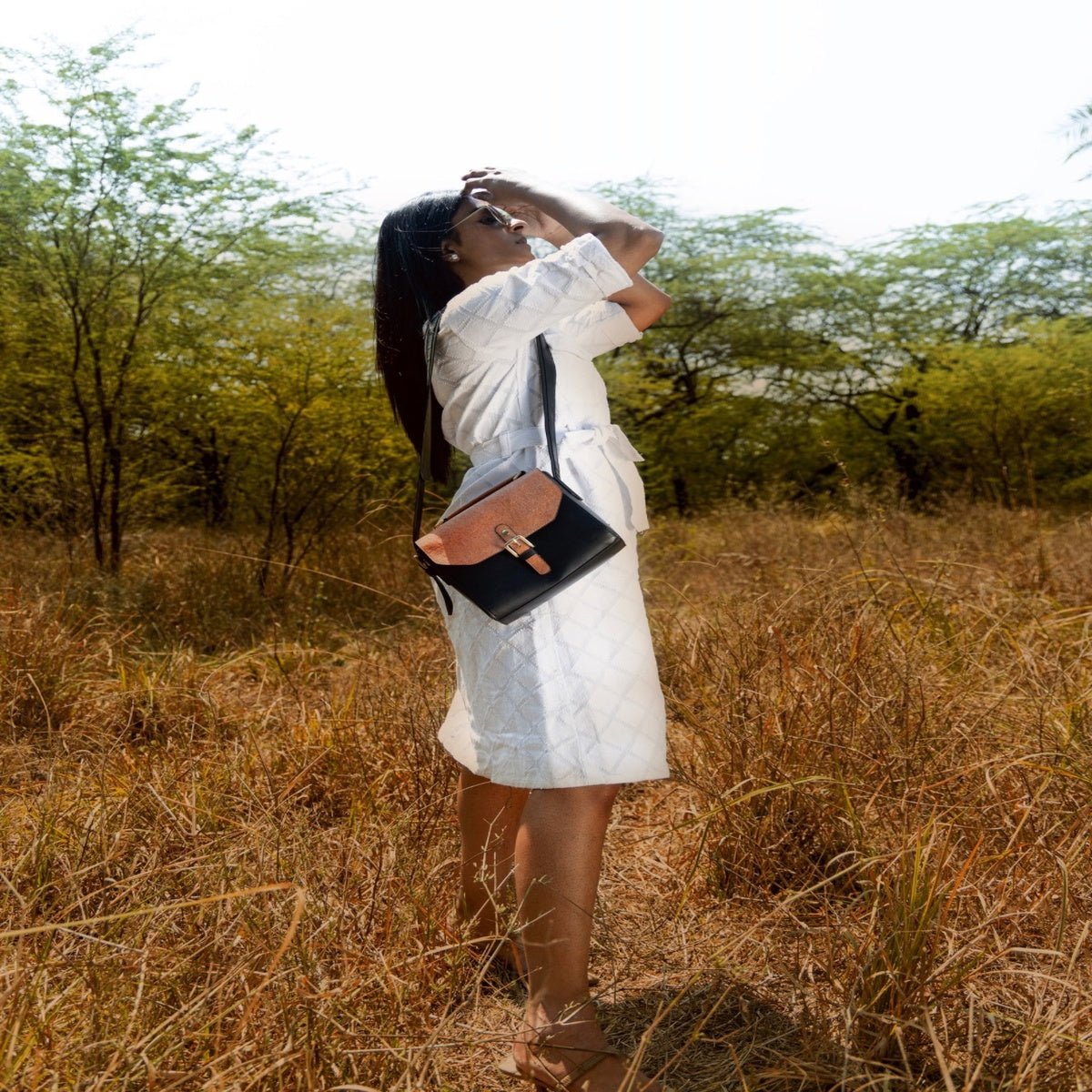Juniper Vegan Leather Sling Bag - Black – Sling Bag by Green Hermitage available on Brown Living™. . SKU: SBGH2025 - 3003. Img 5.