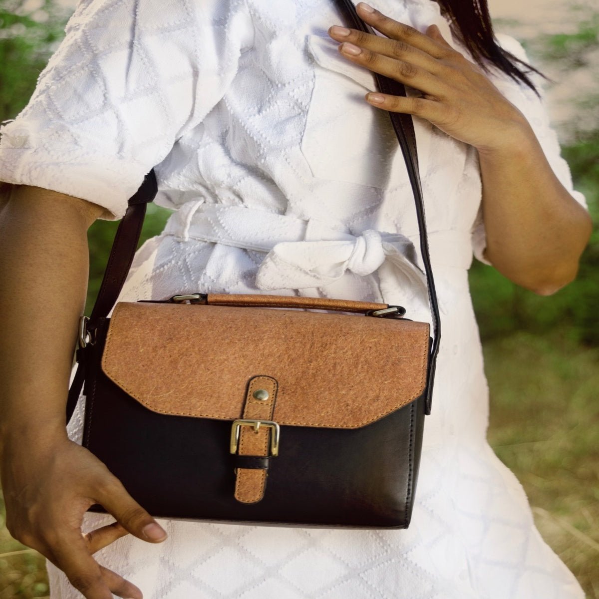 Juniper Vegan Leather Sling Bag - Black – Sling Bag by Green Hermitage available on Brown Living™. . SKU: SBGH2025 - 3003. Img 7.